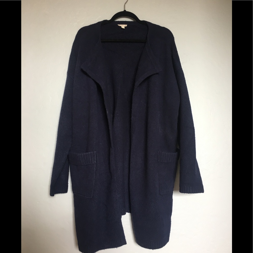 GAP Navy Open-Front Long Cardigan